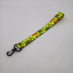 Cinta Llavero Fluor Impresa Doble Faz 45cm c/Mosquetón Anzuelo Plástico 20mm