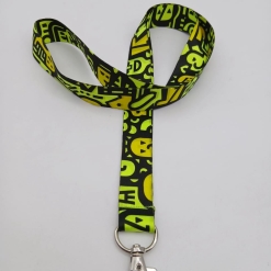 Cinta Fluor Impresa Doble Faz 90cm c/Mosquetón Gatillo Zamak 20mm