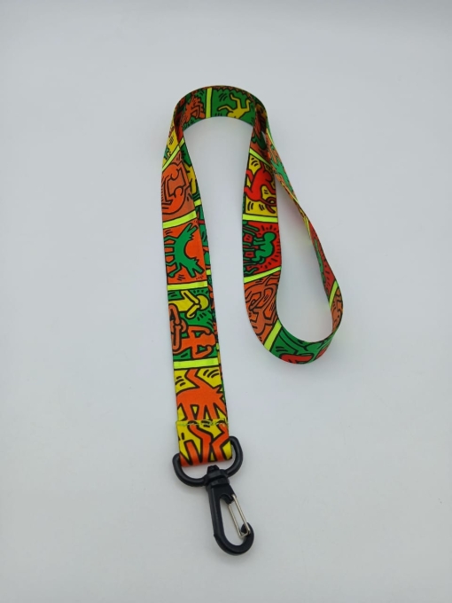 Cinta Fluor Impresa Doble Faz 90cm c/Mosquetón Anzuelo Plástico 20mm