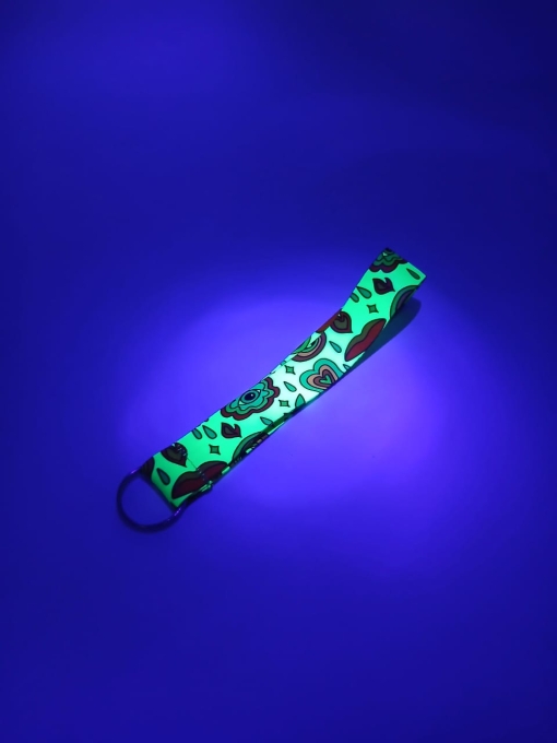Cinta Llavero Fluor Impresa Doble Faz 30cm c/Argolla sin fin 20mm - Imagen 2