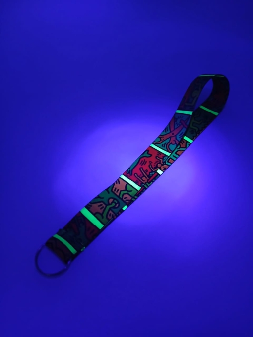 Cinta Llavero Fluor Impresa Doble Faz 45cm c/Argolla sin fin 20mm - Imagen 2