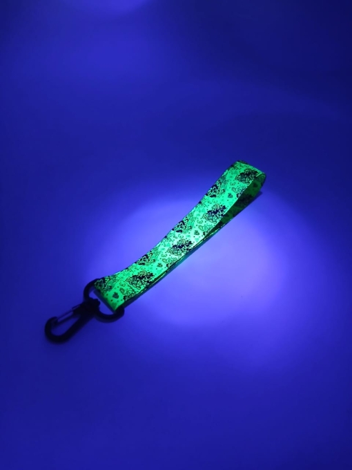Cinta Llavero Fluor Impresa Doble Faz 30cm c/Mosquetón Anzuelo Plástico 20mm - Imagen 2