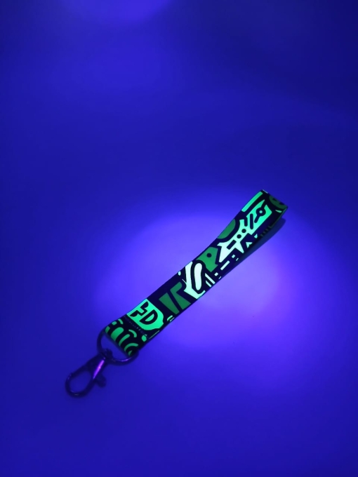 Cinta Llavero Fluor Impresa Doble Faz 30cm c/Mosquetón Gatillo Zamak 20mm - Imagen 2